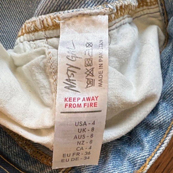 Nasty Gal Organic Distressed Light Blue Jeans - Picture 3 of 7